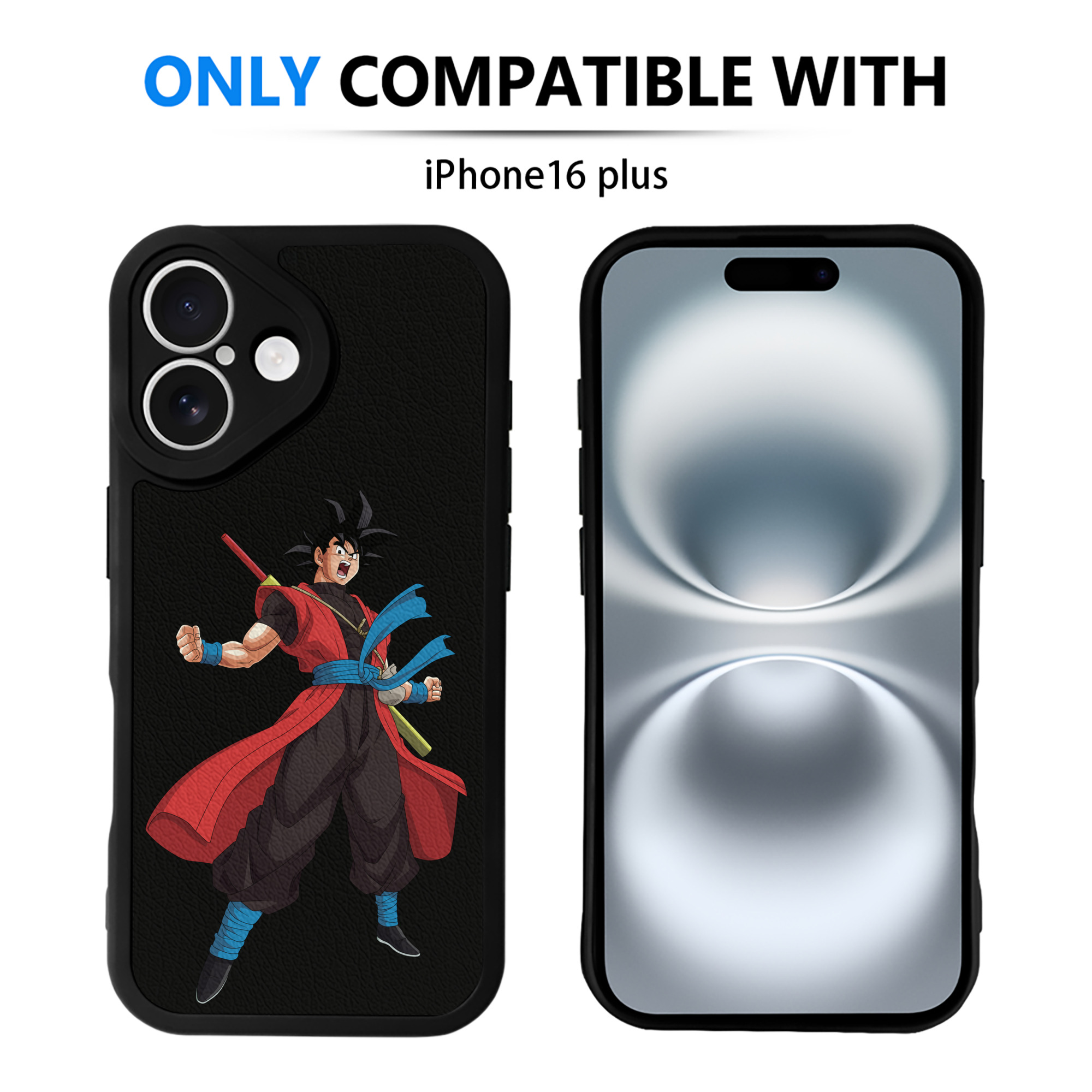 （画像用） ドラゴンボール 孫悟空（そん ごくう）Son Goku カカロット DRAGON BALL Kakarotto 【iPhone 16シリーズ対応】シリコンスマホケース（レザー調） 材質：シリコン